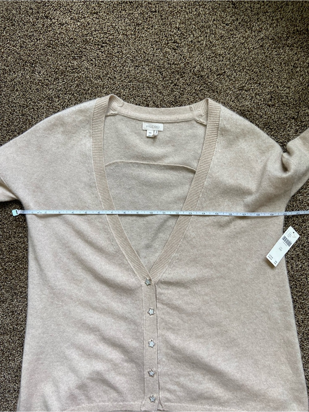 NWT Anthropologie Pilcro Cashmere Cardigan Sweater Ivory XXS - Picture 7 of 8